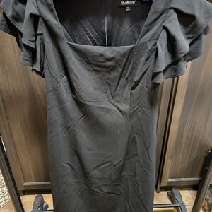 Glamour Elegant Black Midi Dress